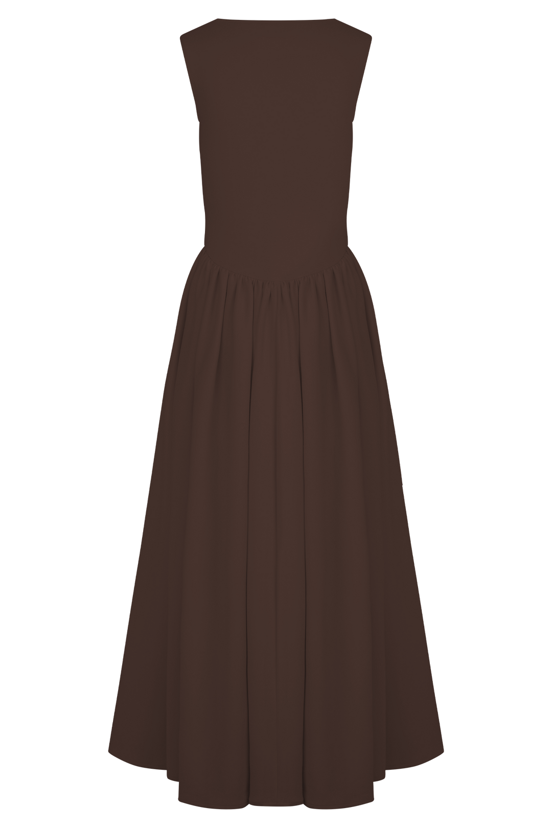 Sara - Robe midi en maille marron