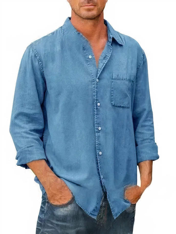 Chemise - Mélange de Denim Longue