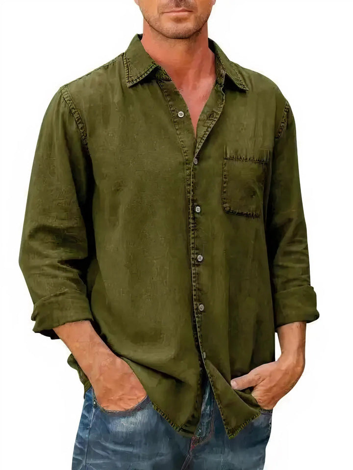 Chemise - Mélange de Denim Longue