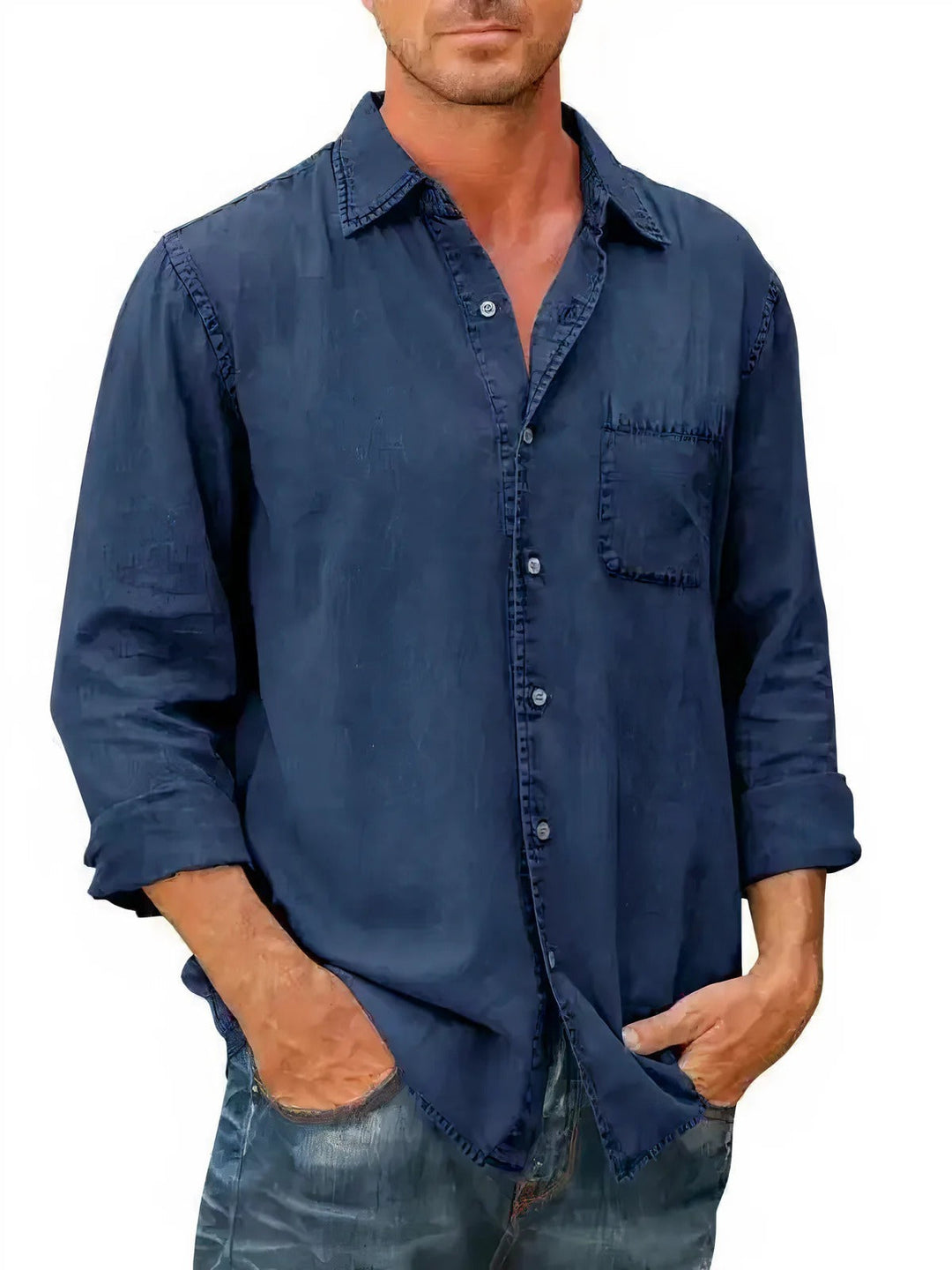 Chemise - Mélange de Denim Longue