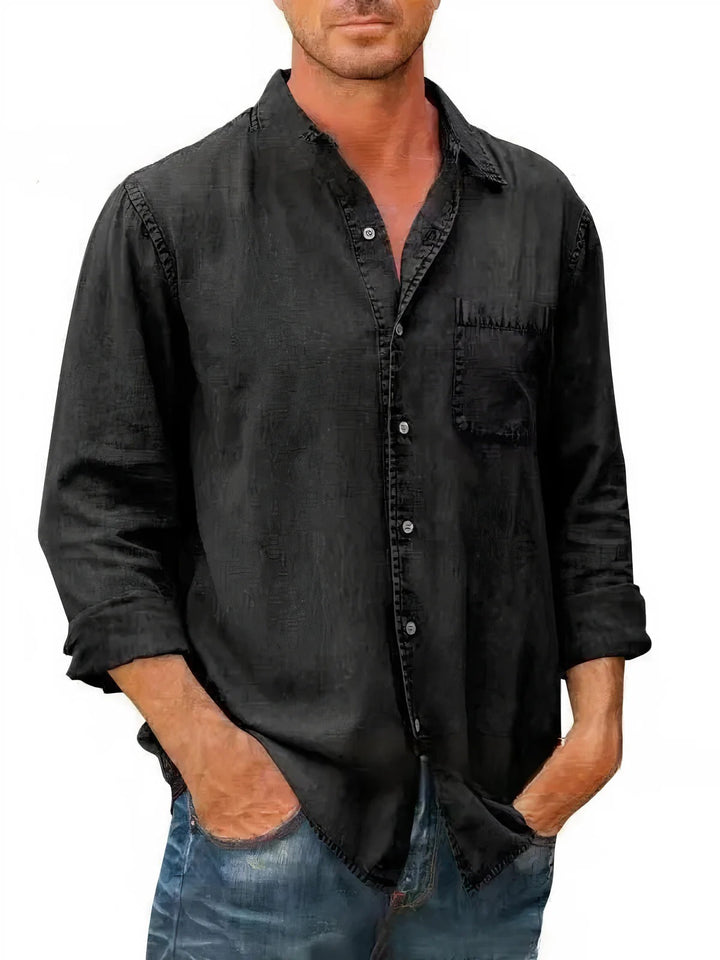 Chemise - Mélange de Denim Longue