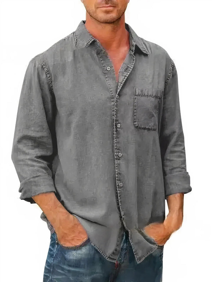 Chemise - Mélange de Denim Longue