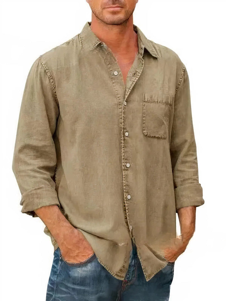 Chemise - Mélange de Denim Longue