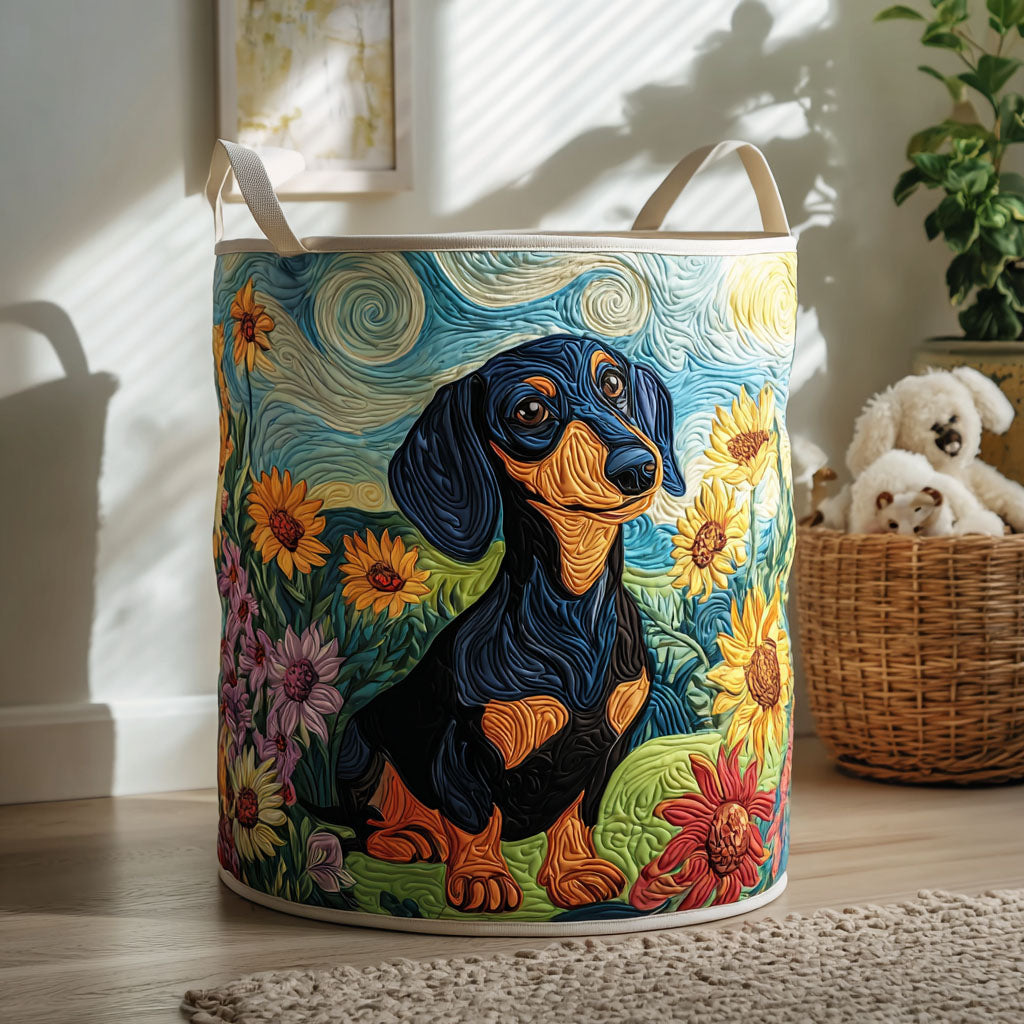 Panier à linge matelassé fait main – motif Petit Cœur