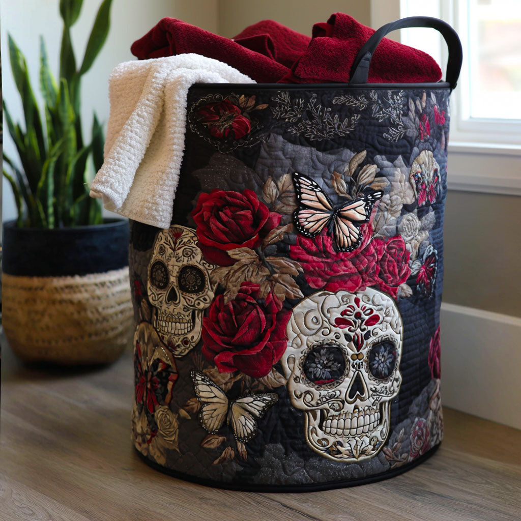 Panier à linge matelassé fait main – motif Esprit Sucré