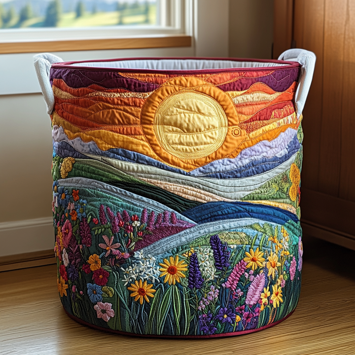 Prairie Brillante | Panier à Linge Fait Main