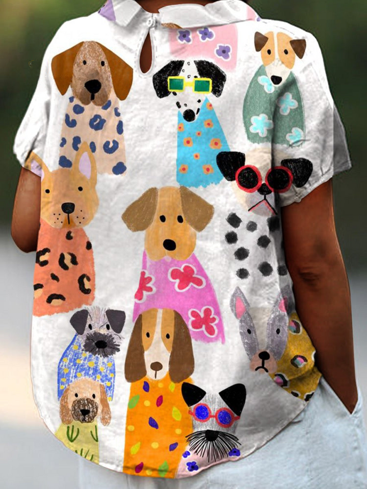Tina - Chemise avec Imprimé de Chiens