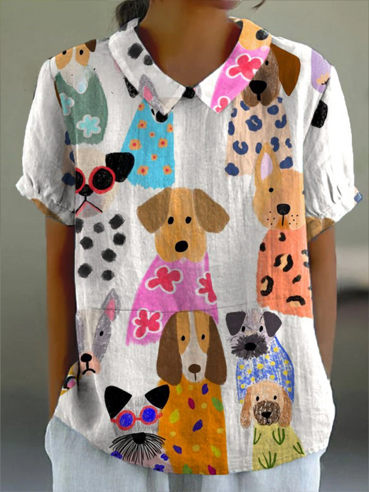 Tina - Chemise avec Imprimé de Chiens