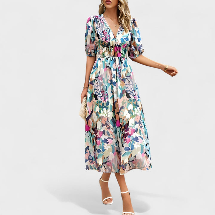 Clara - Robe Midi Florale Élégante