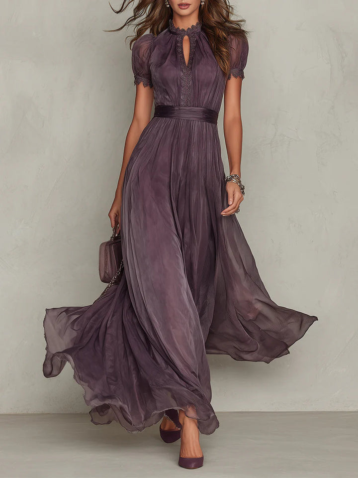Flávia - Robe longue violette avec décolleté