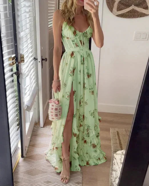 Sónia - Robe midi à motif floral