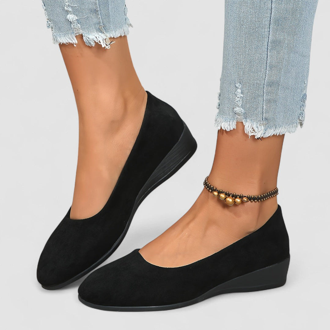 Éliane - Ballerines confortables à talon compensé