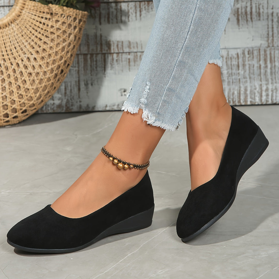 Éliane - Ballerines confortables à talon compensé