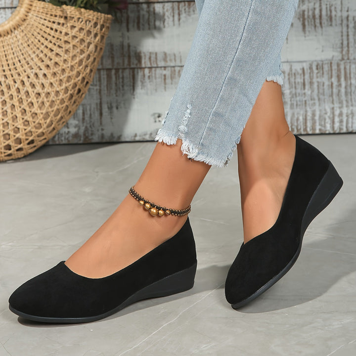 Éliane - Ballerines confortables à talon compensé