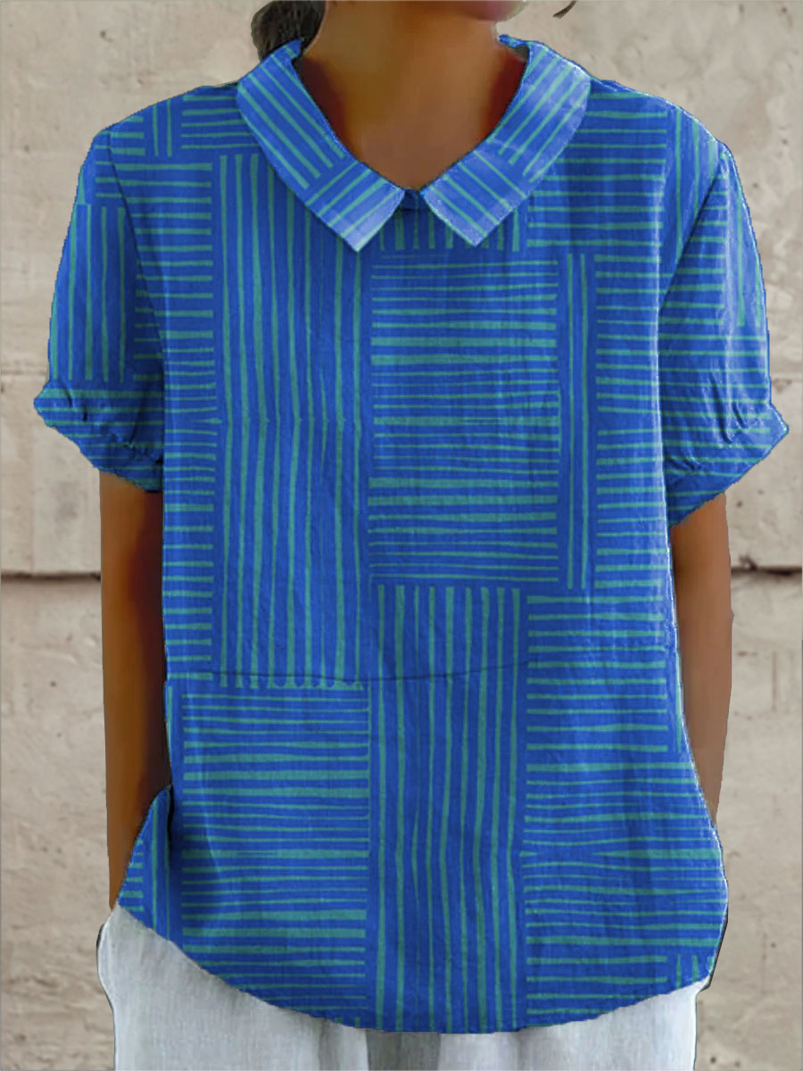 Mara - Chemise Géométrique Rayée