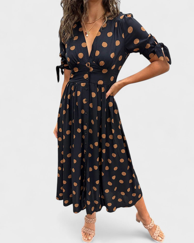 Mónica - Robe Élégante à Pois