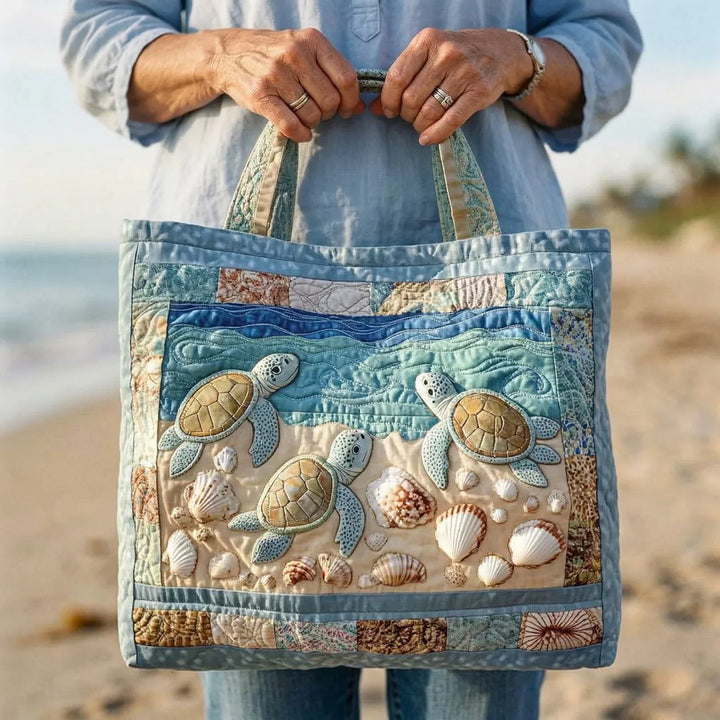 Sac à main artisanal rembourré - Tortues marines