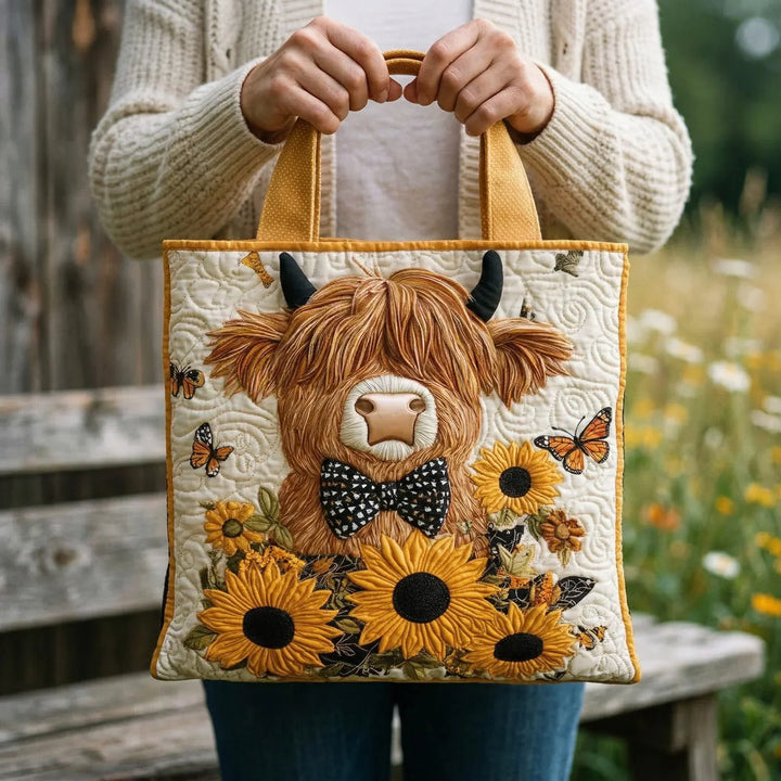 Sac Acolché - Vache des Terres Hautes avec Tournesols
