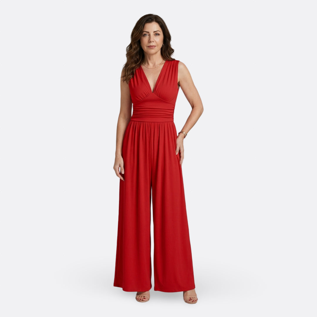 Leonor - Combinaison Chic Sans Manches à Jambes Larges