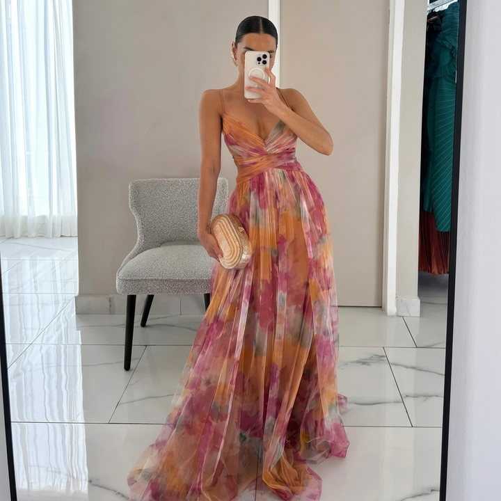 Margarida - Robe Maxi avec Imprimé Floral