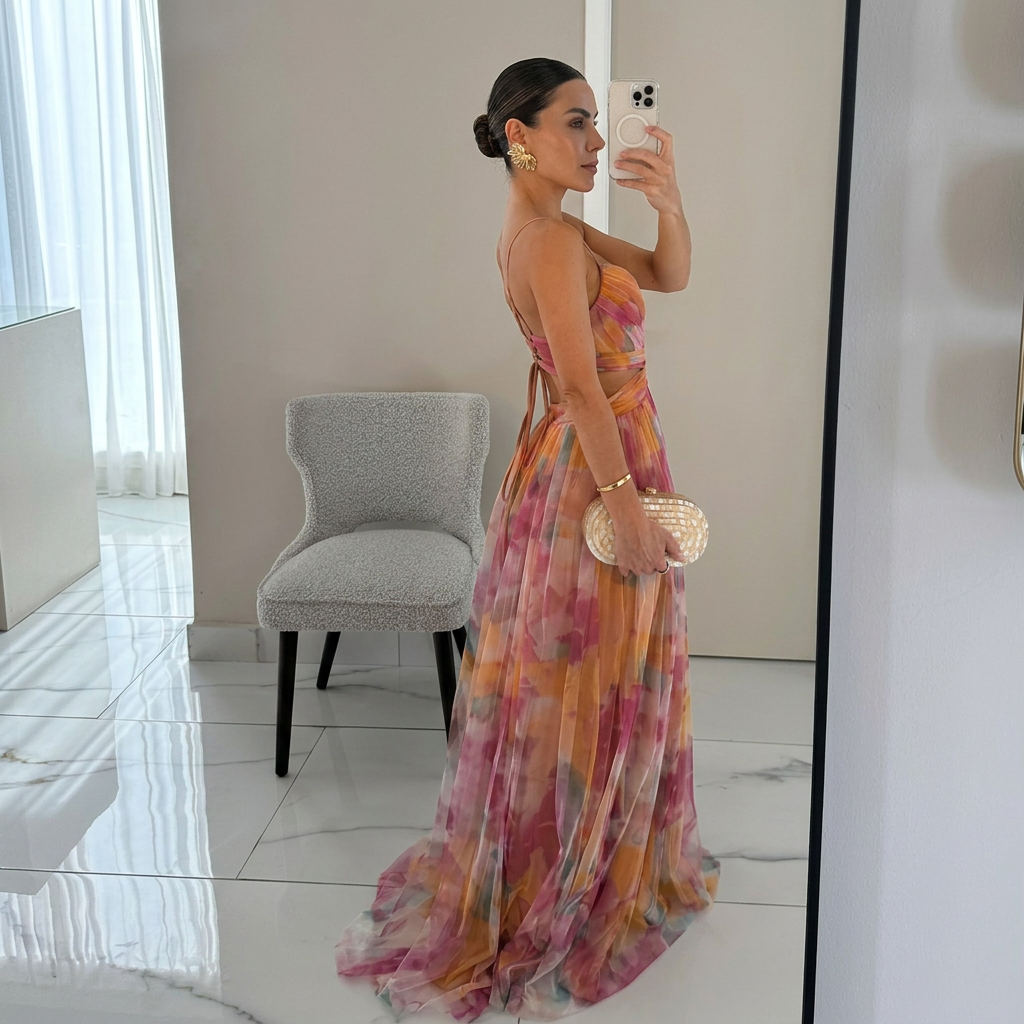 Margarida - Robe Maxi avec Imprimé Floral