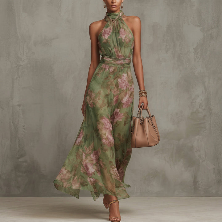 Filipa - Robe Longue Halter Florale