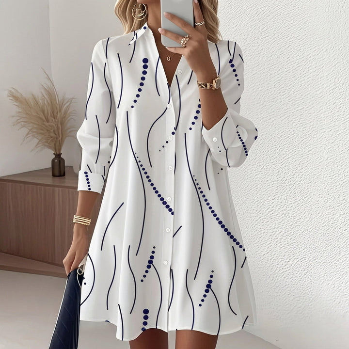 Daniela - Robe Chemise avec Motif Géométrique