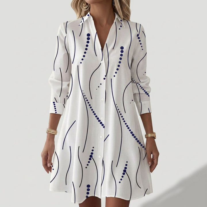 Daniela - Robe Chemise avec Motif Géométrique