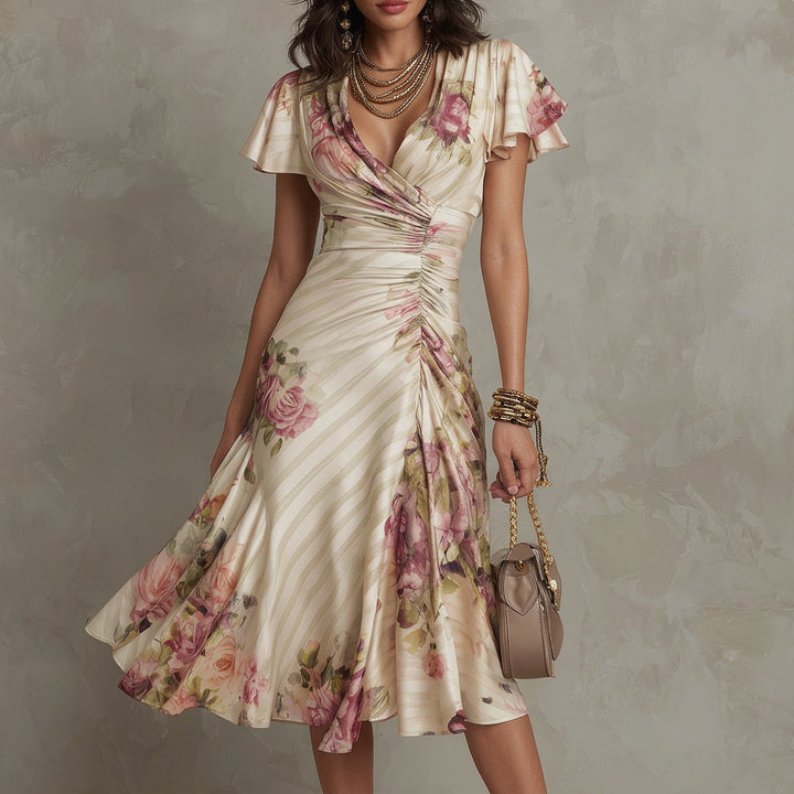 Aida - Robe midi en satin élégante