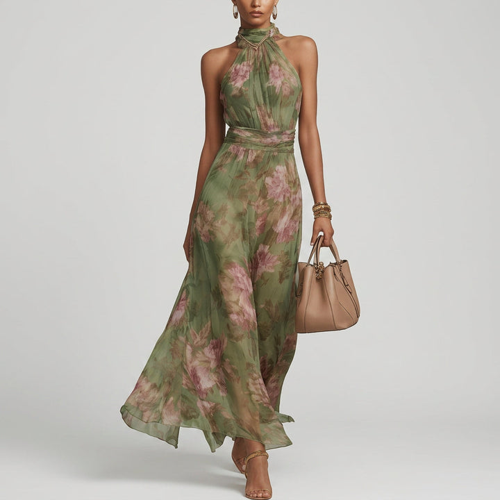 Filipa - Robe Longue Halter Florale