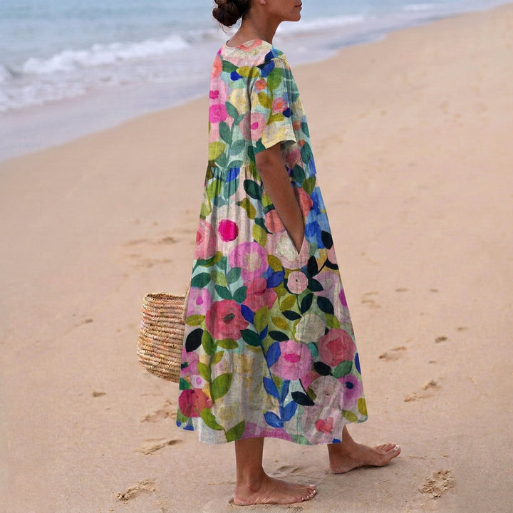 Paula - Robe Florale en Aquarelle