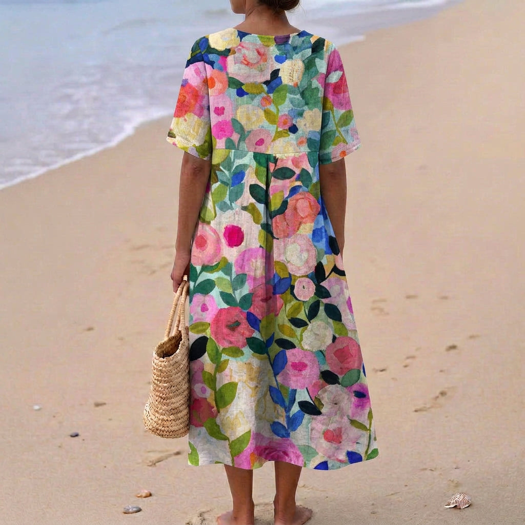Paula - Robe Florale en Aquarelle