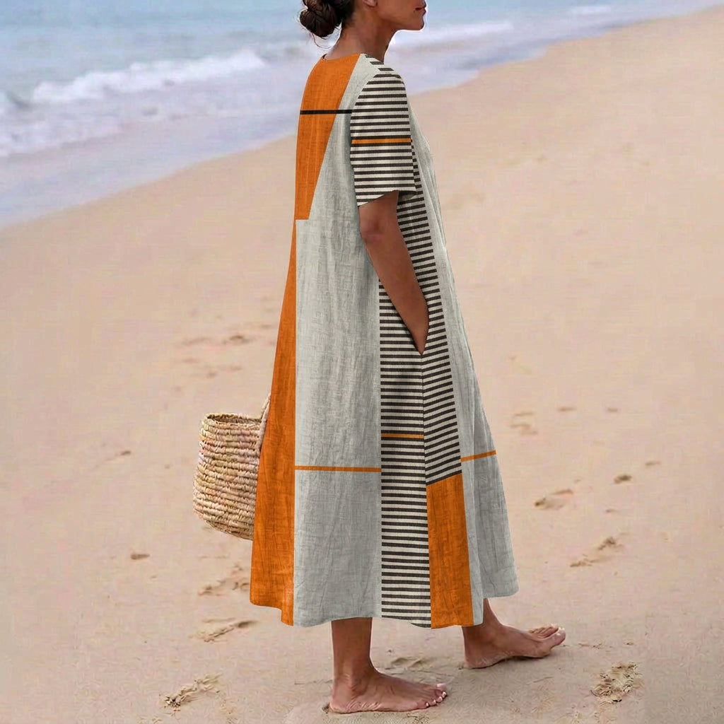 Cecilia - Robe Géométrique Rayée