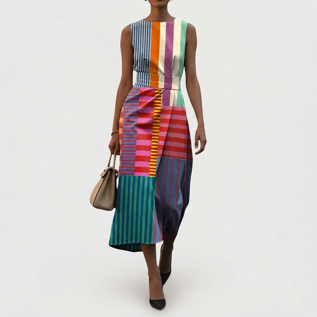 Tânia - Robe sans manches à motifs