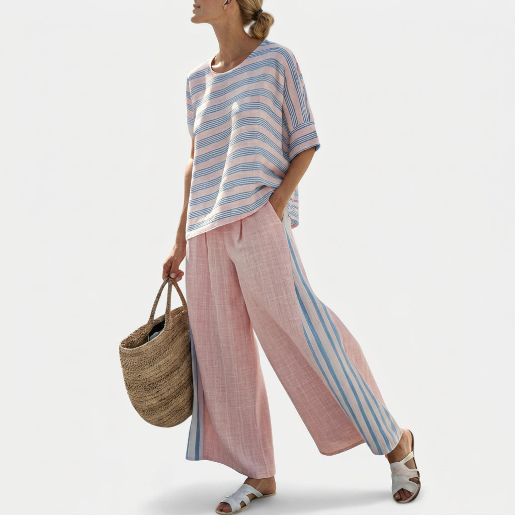 Cecília - Ensemble En Lin De Bambou Rose