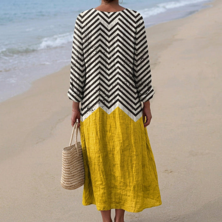 Xana - Robe Zigzag avec Contraste