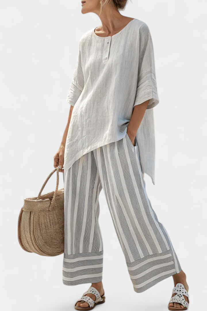 Clarisse - Ensemble Blouse Asymétrique
