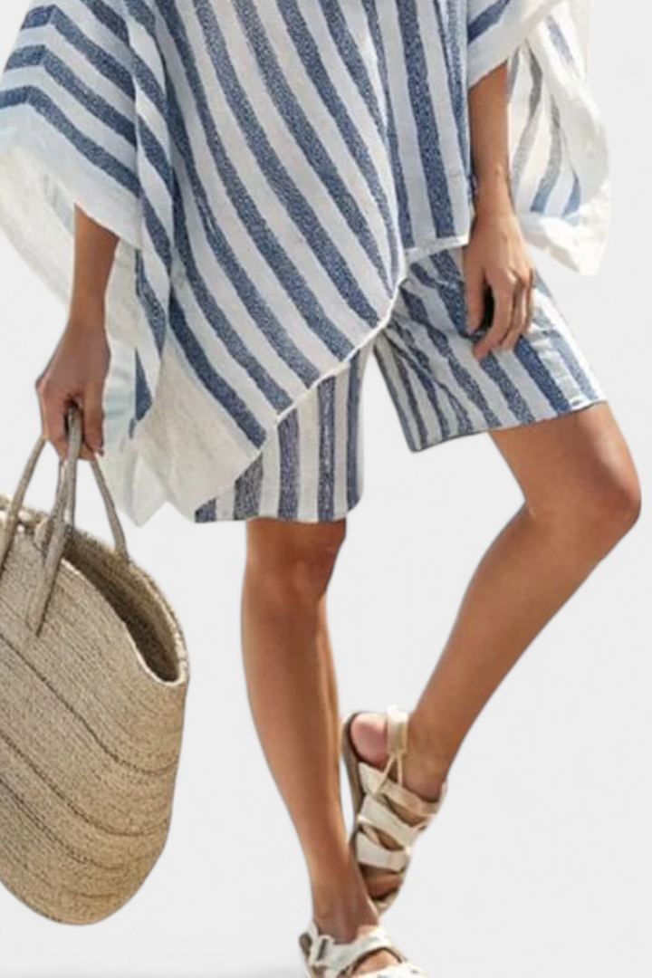 Salomé - Ensemble Rayé Blouse et Shorts