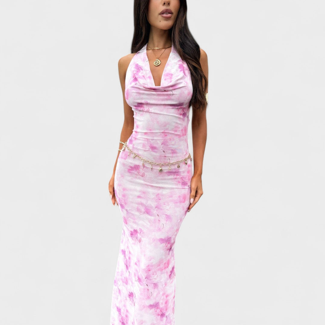 Mara - Robe florale rose
