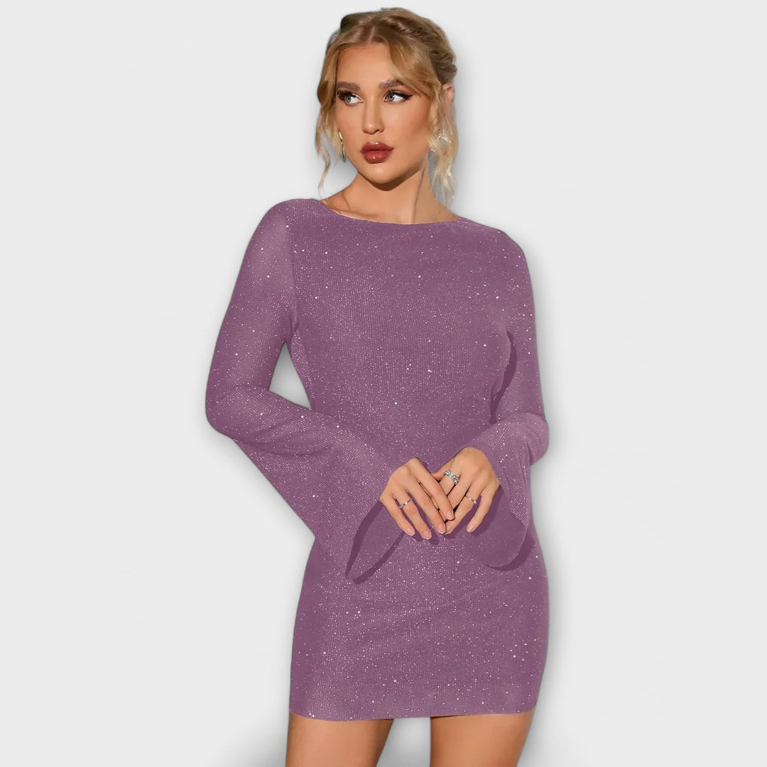 Robe à paillettes à dos ouvert