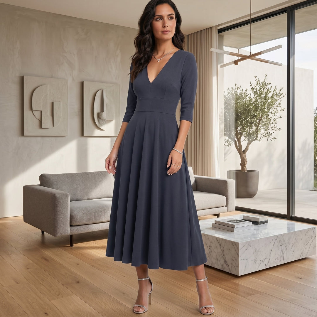 Sofia - Robe Fluide avec Décolleté en V