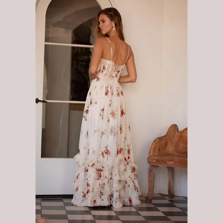 Sónia - Robe midi à motif floral